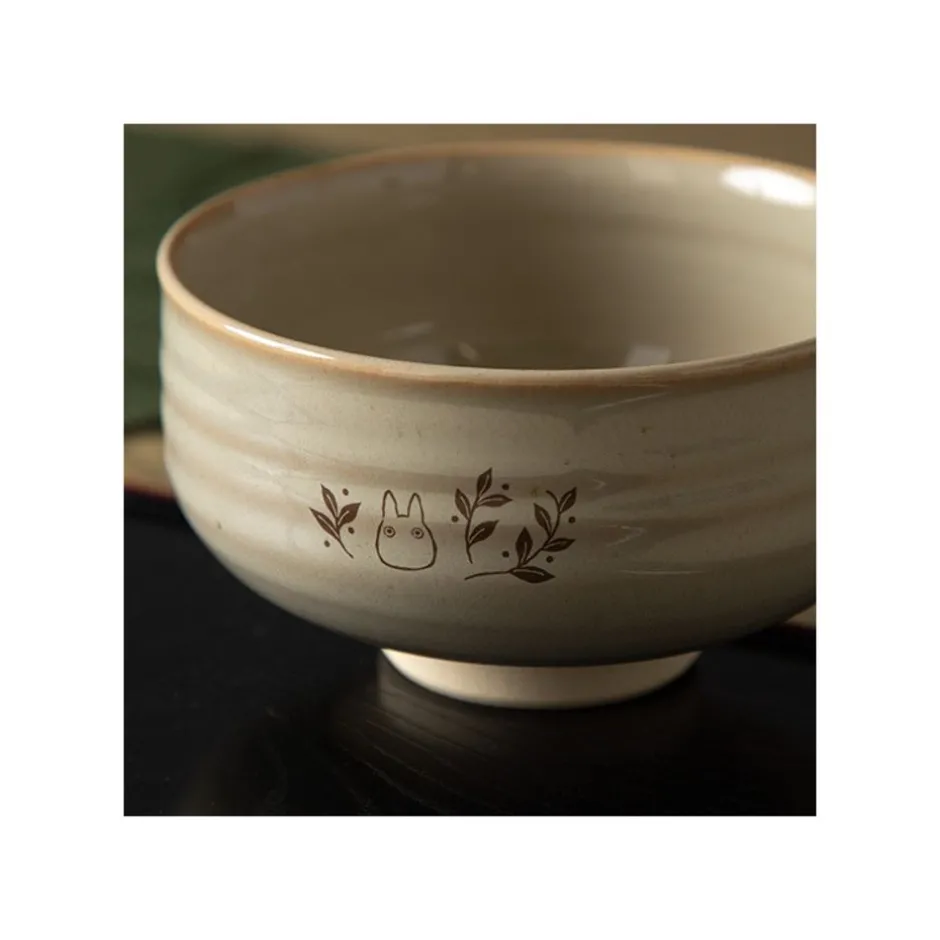 Maison Ghibli Kitchenware-Akahada-Yaki Matcha Tea Bowl & Whisk - My Neighbor Totoro