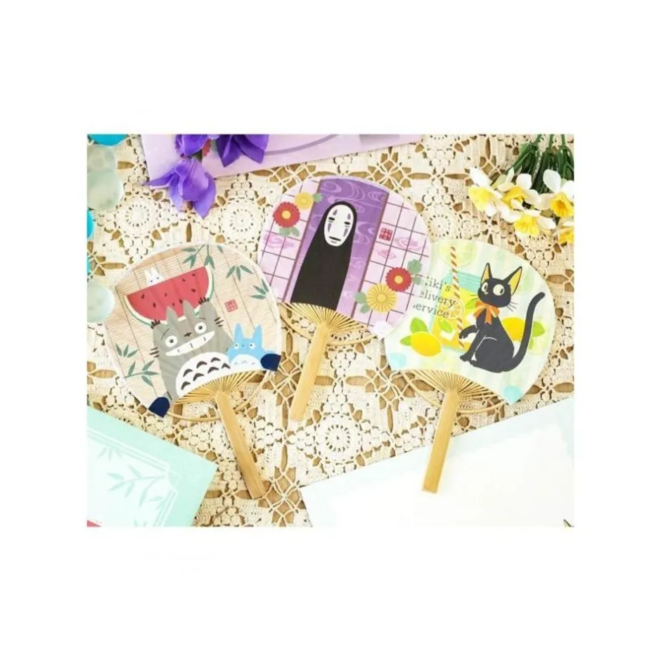Maison Ghibli Accessories-Bamboo Fan & Letter Set Totoro With Watermelon - My Neighbor Totoro