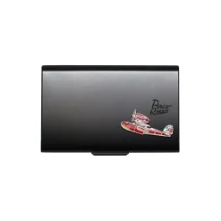Maison Ghibli Accessories-Black Metal Card Case With Seaplane - Porco Rosso