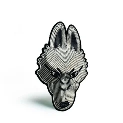 Maison Ghibli Pins-Embroidered Jewel Brooch Moro - Princess Mononoke