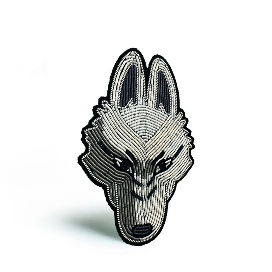 Maison Ghibli Pins-Embroidered Jewel Brooch Moro - Princess Mononoke