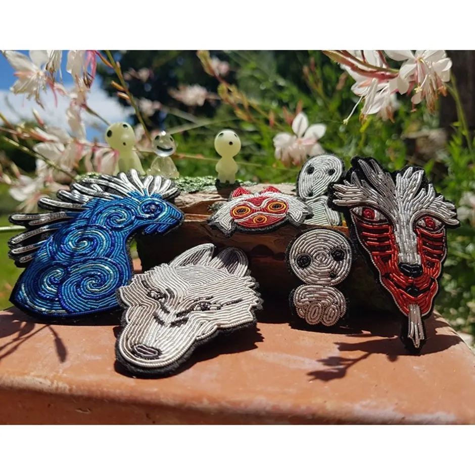 Maison Ghibli Pins-Embroidered Jewel Brooch Walking Kodama - Princess Mononoke