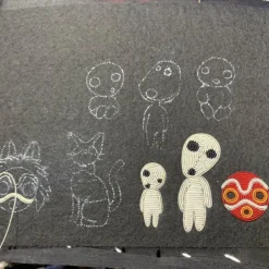 Maison Ghibli Pins-Embroidered Jewel Brooch Walking Kodama - Princess Mononoke