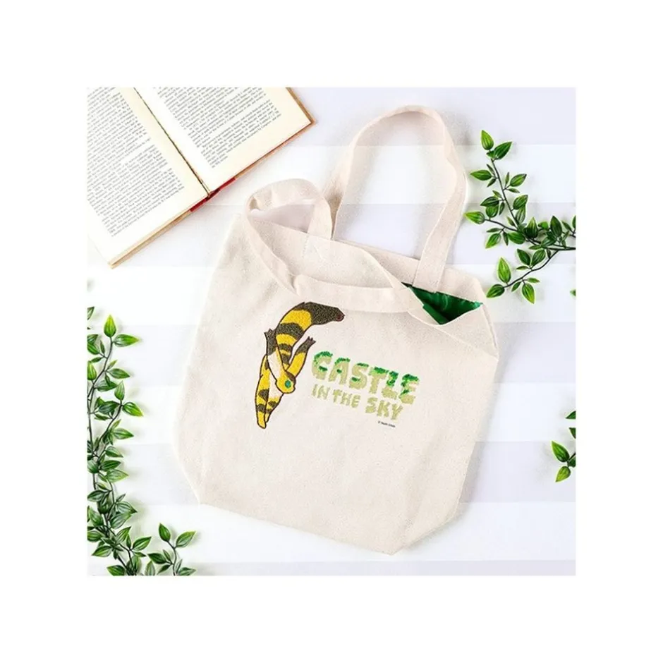 Maison Ghibli Bags-Embroidery Canvas Tote Bag Silent World - Castle In The Sky