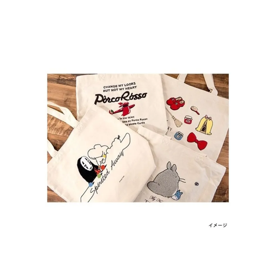 Maison Ghibli Bags-Embroidery Canvas Tote Bag Kiki - Kiki'S Delivery Service