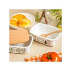 Maison Ghibli Kitchenware-Enamel Butter Dish With Wooden Lid Soot Sprites 500Ml - My Neighbor T