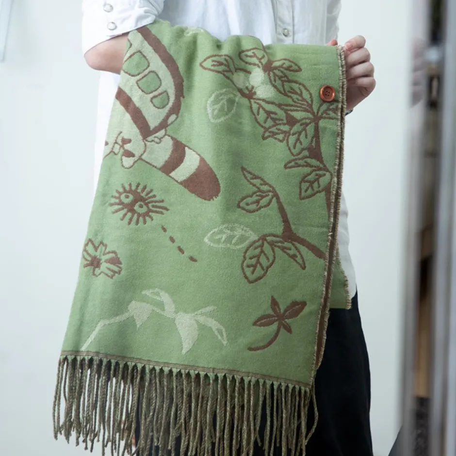 Maison Ghibli Outfits-Light Green Stole Totoro & Catbus - My Neighbor Totoro