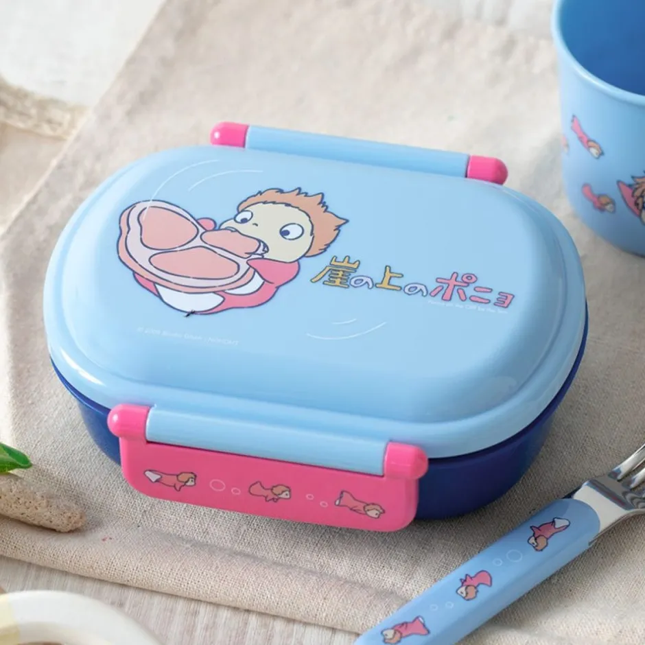Maison Ghibli Kitchenware-Lunch Box 2 Locks Ponyo In The Ocean - Ponyo On The Cliff