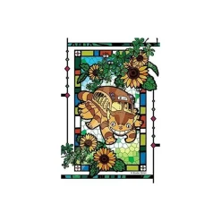 Maison Ghibli Jigsaw Puzzle-Stained Glass Puzzle 126P Catbus And Sunflowers - My Neighbor Totoro