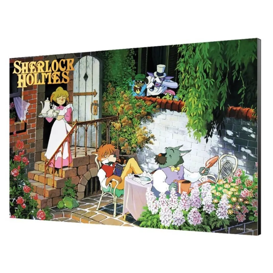 Maison Ghibli Wall Decoration-Wood Panel 03 - Tea Time - Sherlock Holmes